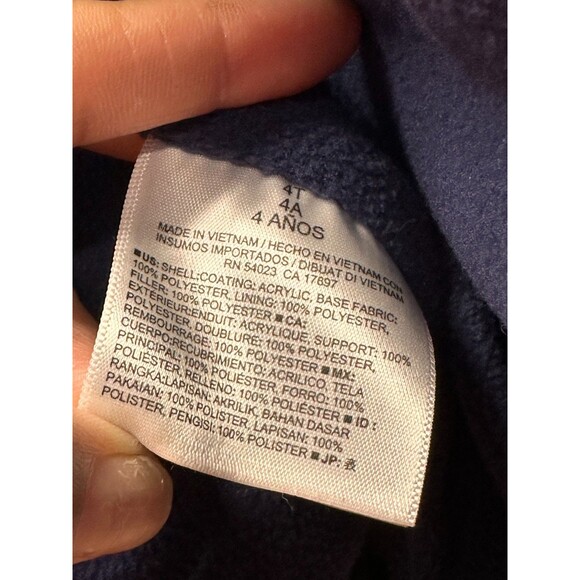 Old Navy Frost Free Boys Puffer Vest Size 4T Navy Blue Plaid Zip Up Winter Warm - Picture 5 of 7